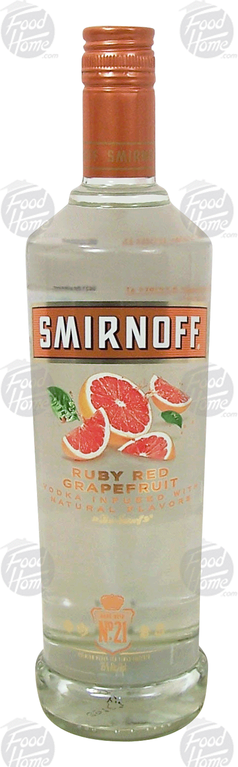 Smirnoff No. 21 ruby red grapefruit flavor vodka, 35% alc. by vol. Full-Size Picture